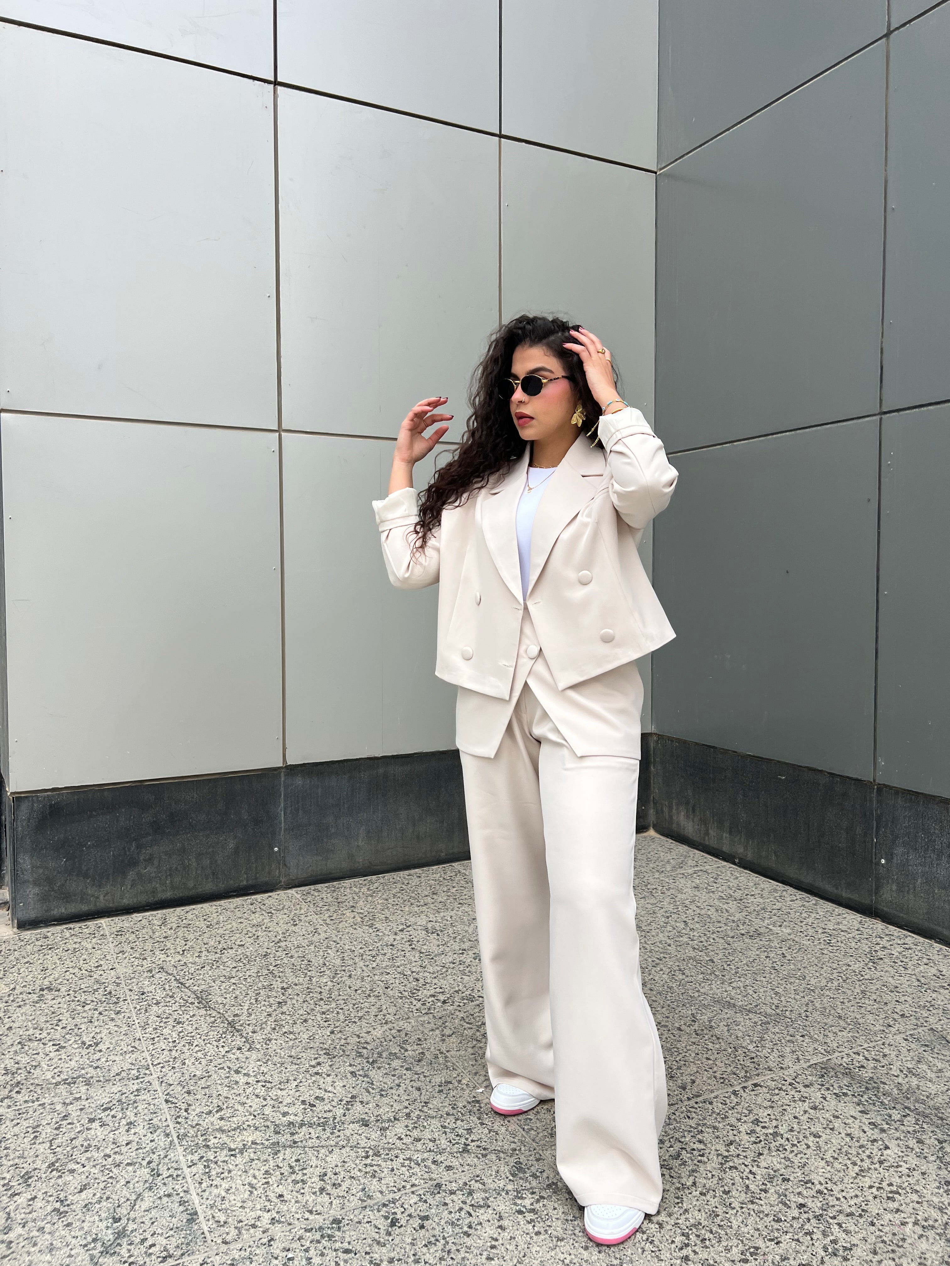 Beige crop jacket