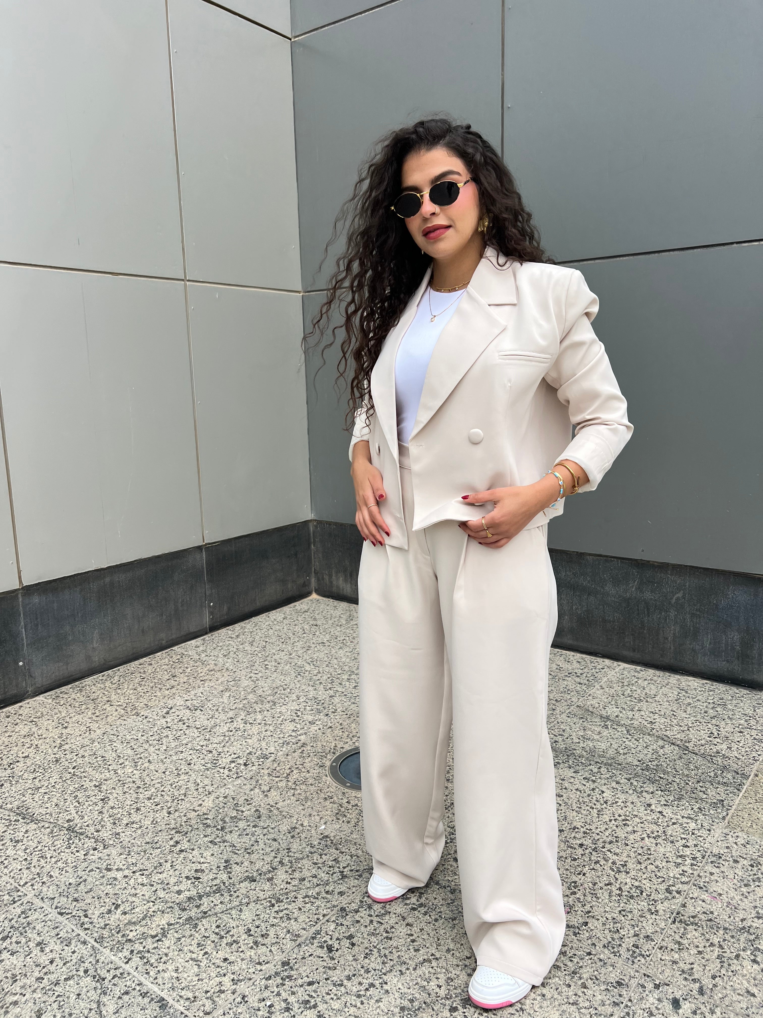Beige crop jacket