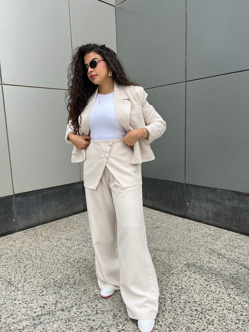Beige crop jacket