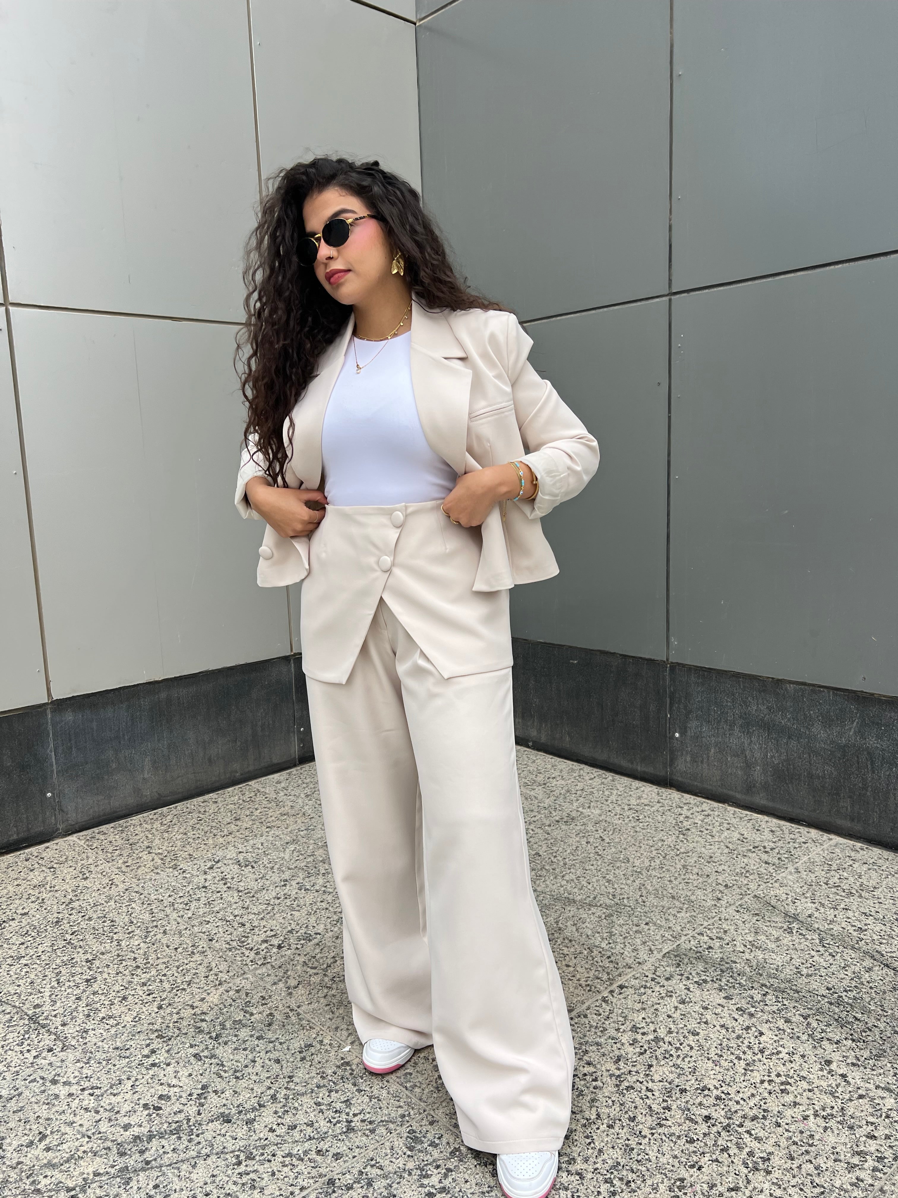 Beige crop jacket