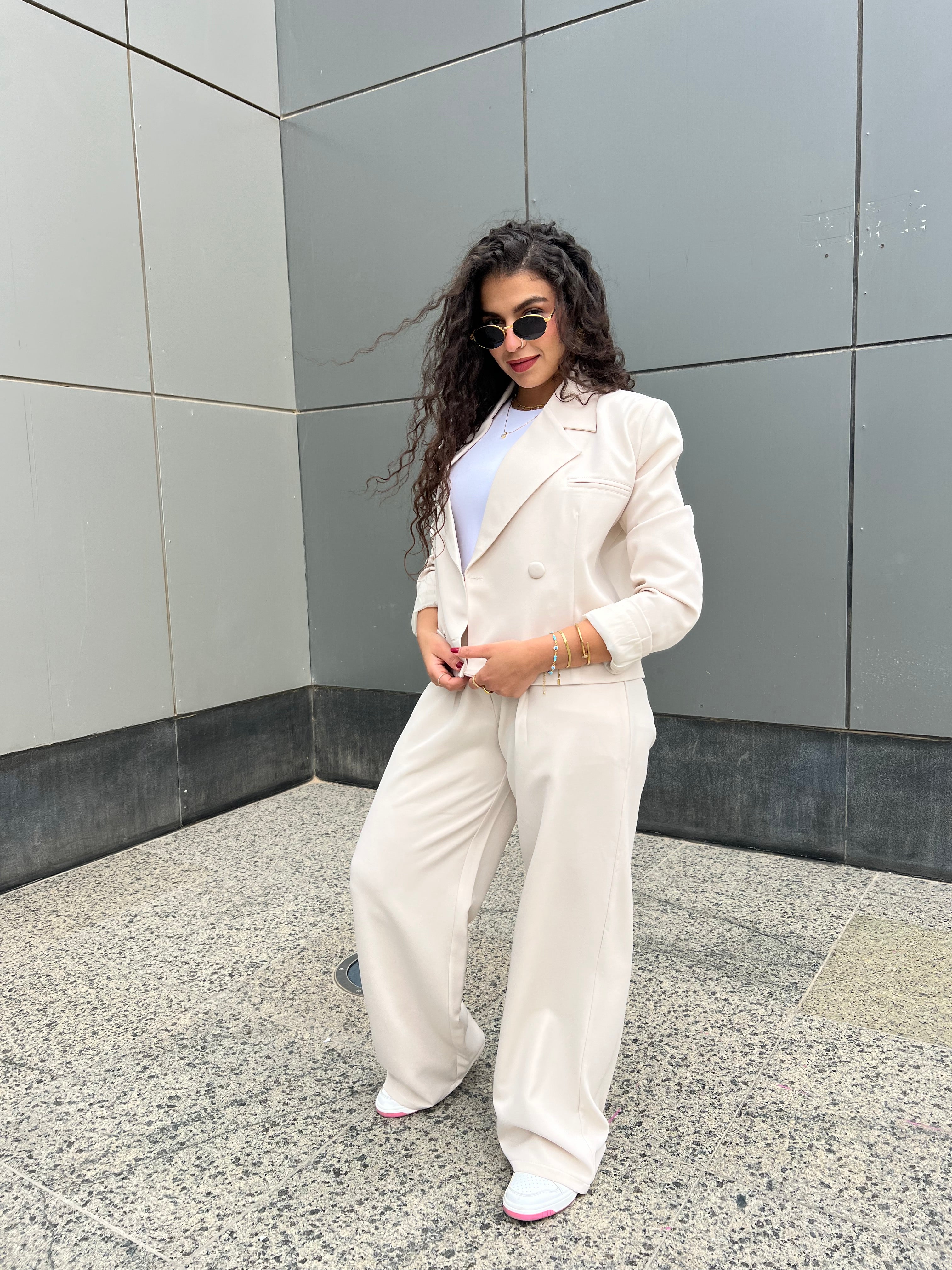 Beige crop jacket