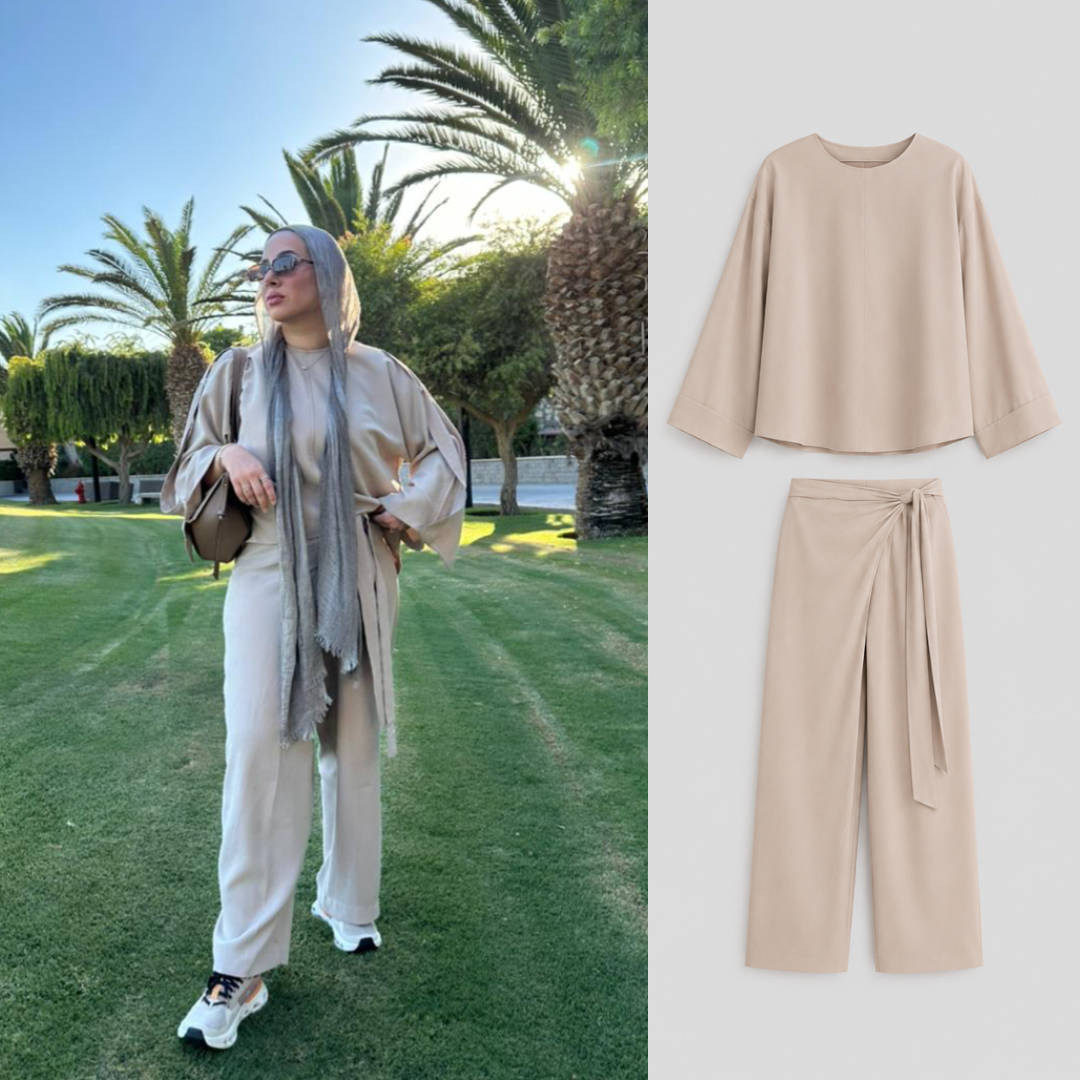 The Haven wrap pants (Beige Taupe)