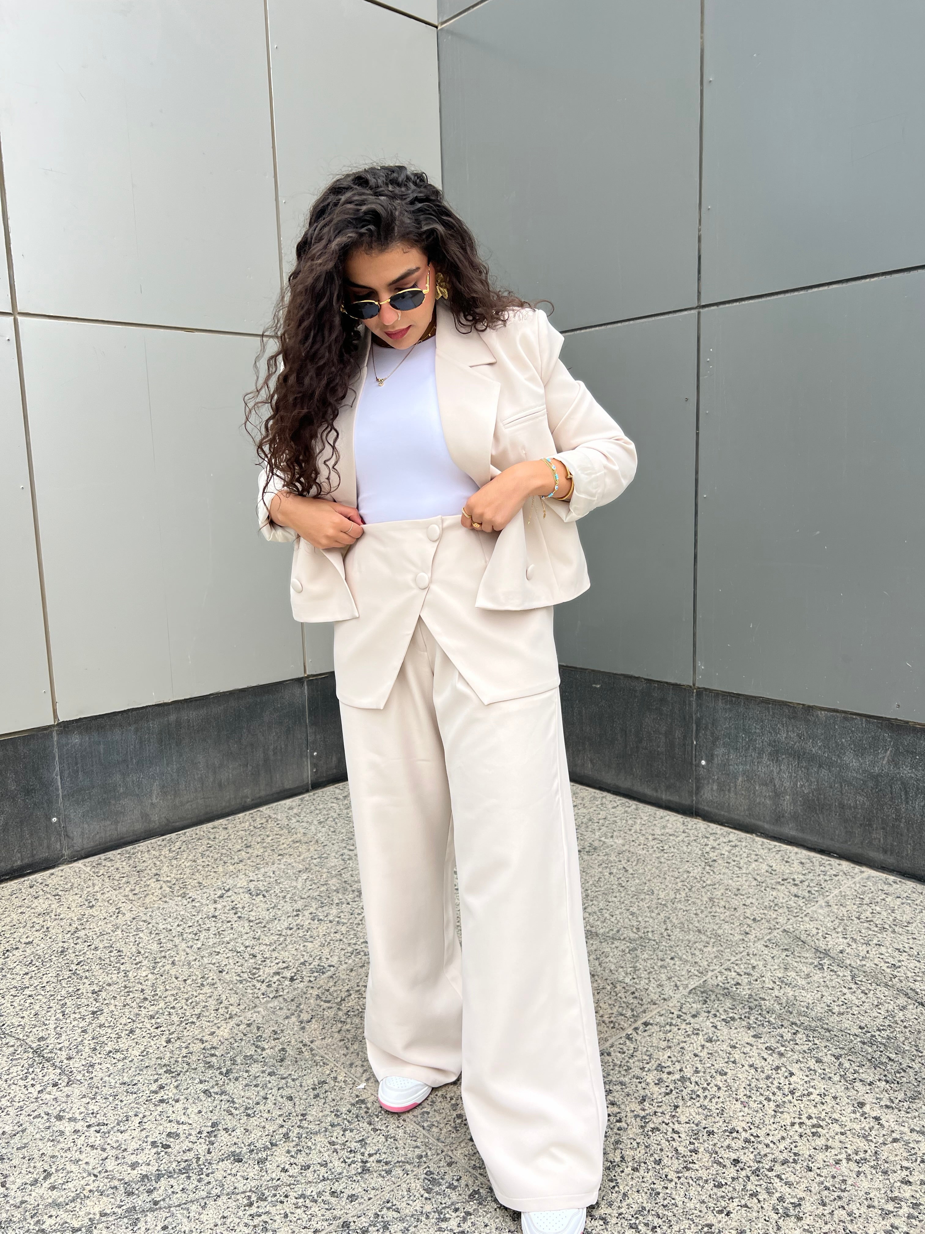 Beige crop jacket