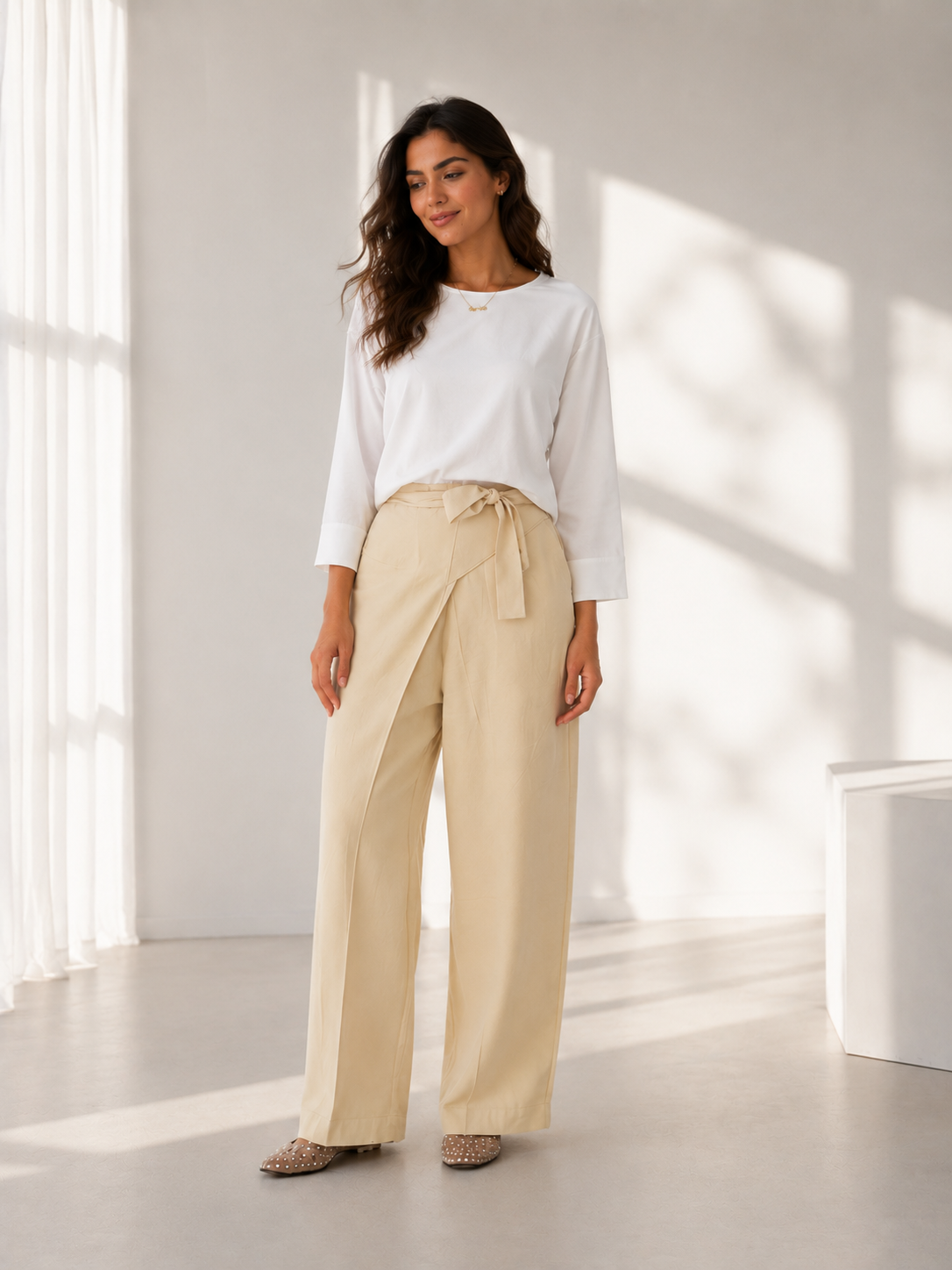 The heaven wrap pants (Butter yellow)