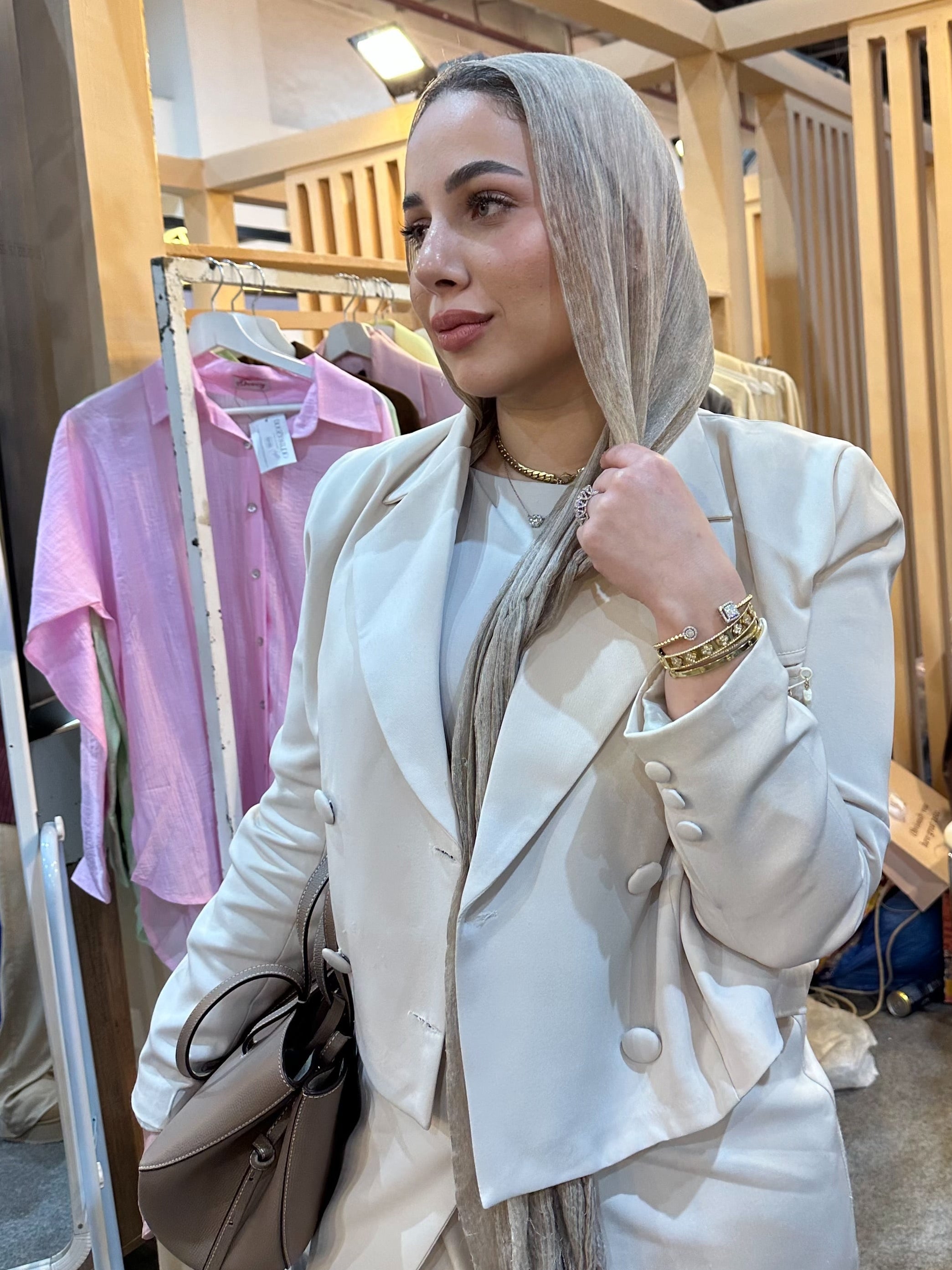 Beige crop jacket