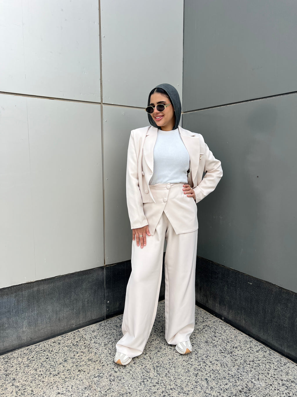 Beige crop jacket