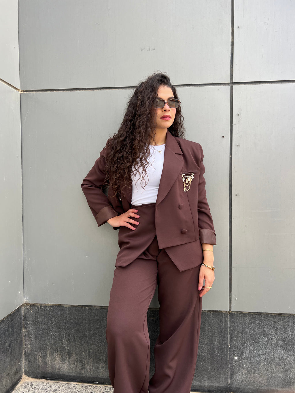 Brown crop Jacket