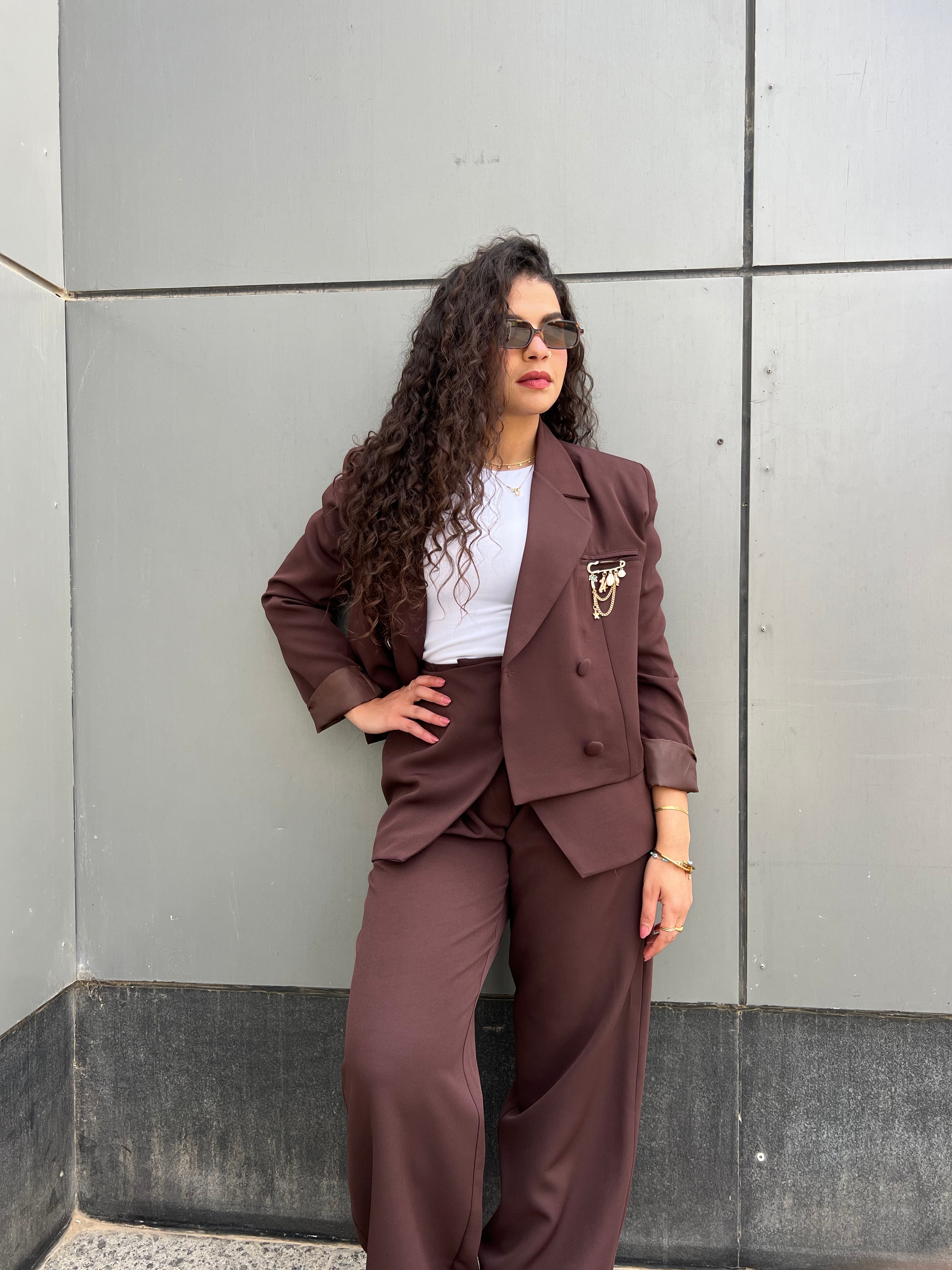 Brown crop Jacket