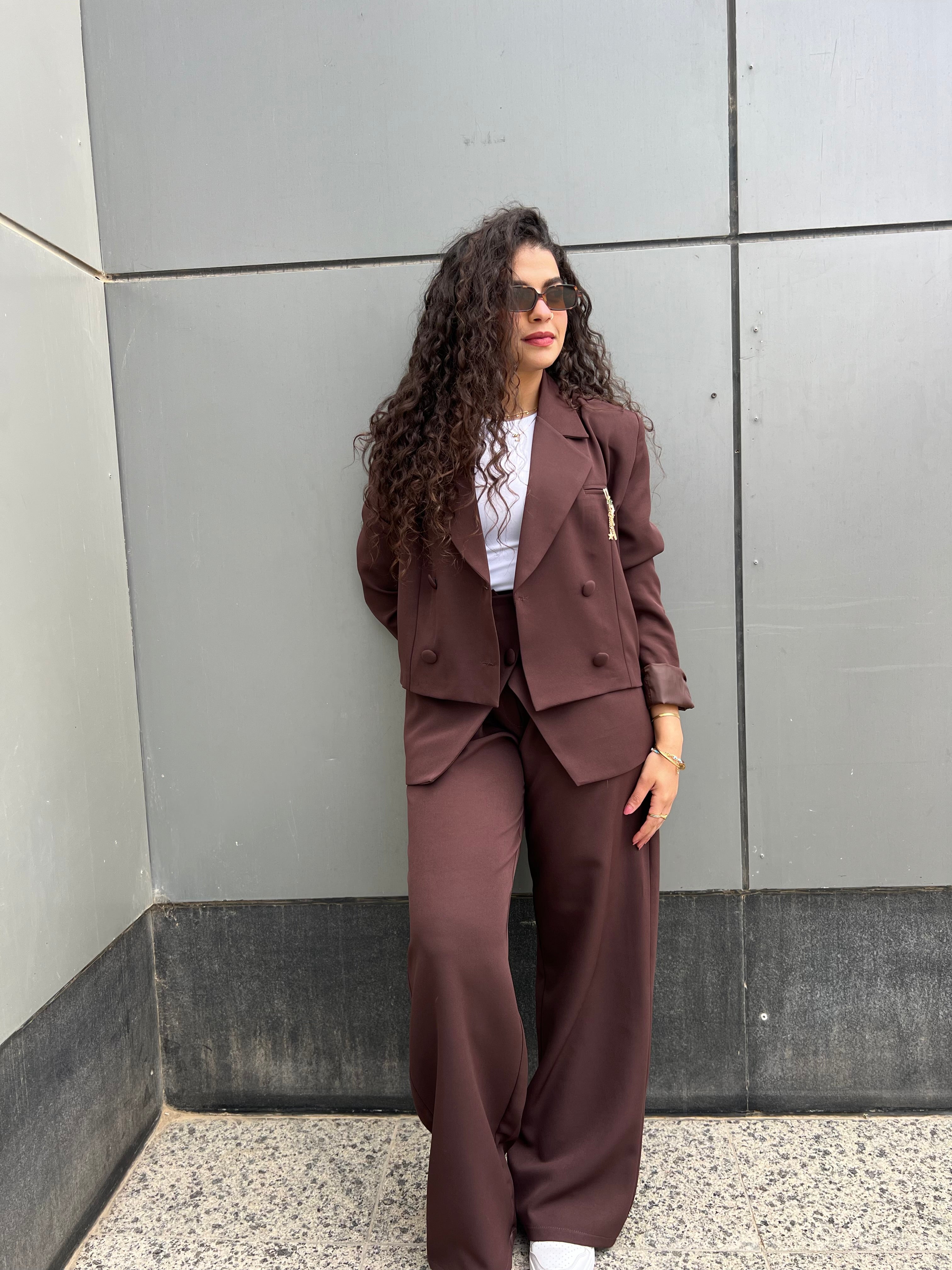 Brown crop Jacket