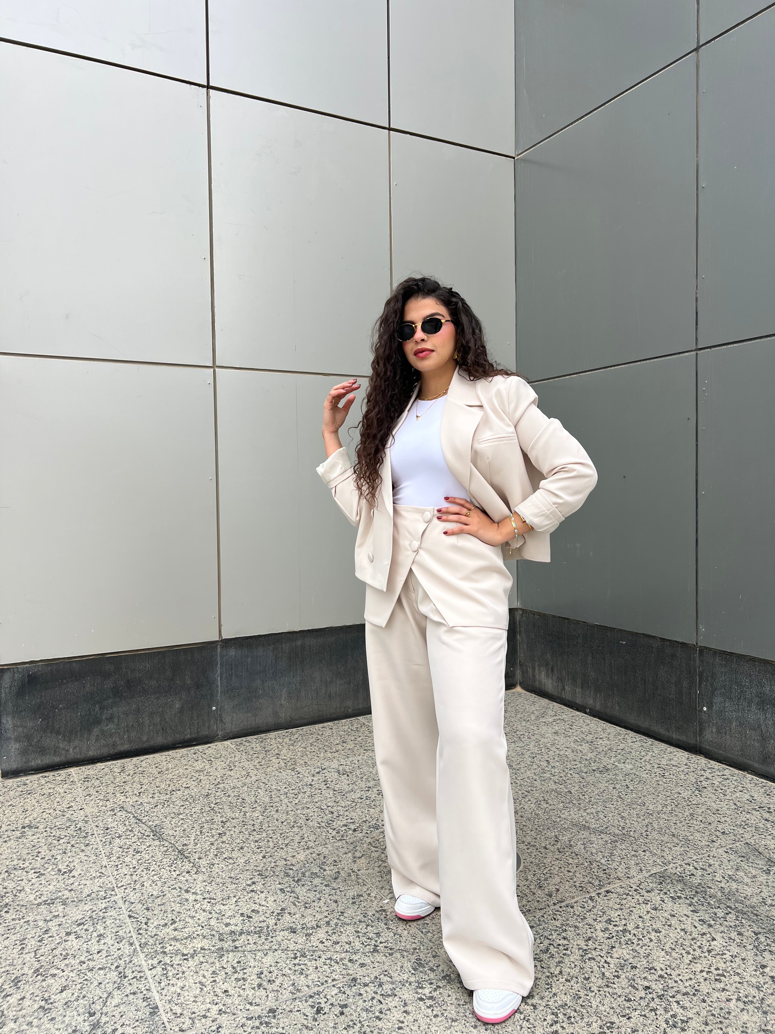 Beige crop jacket