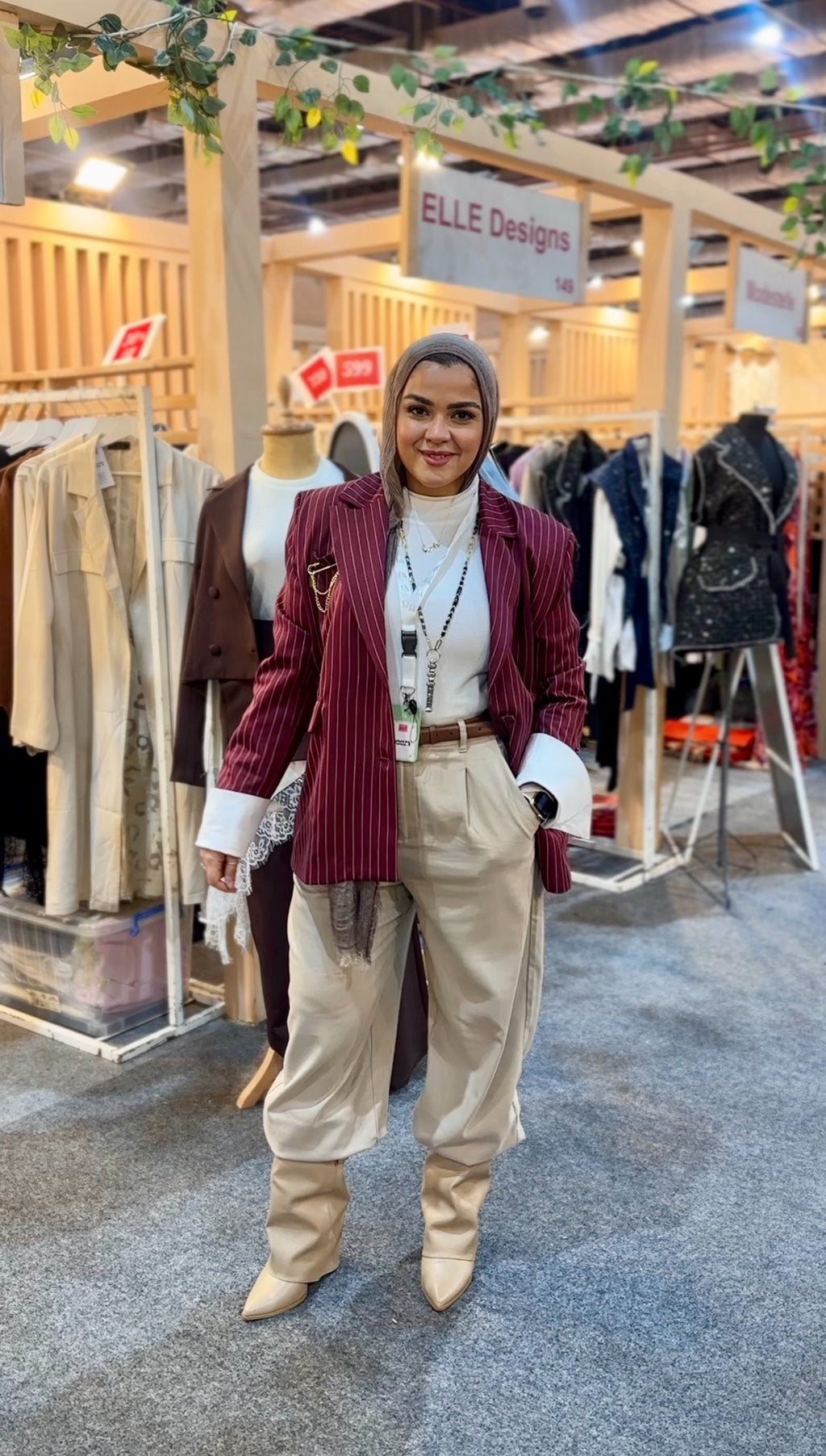 Pinstripes blazer - Burgundy