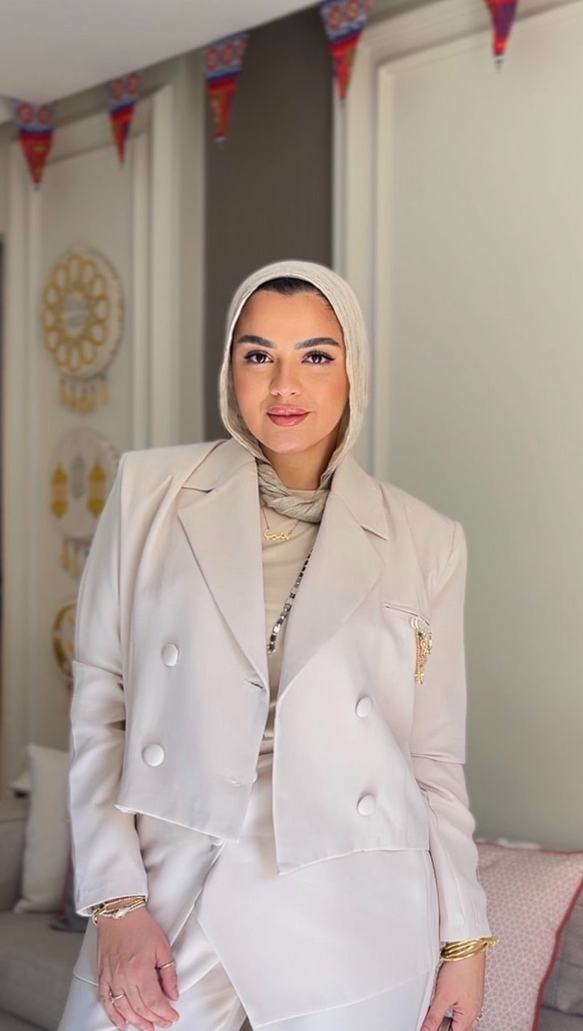 Beige crop jacket