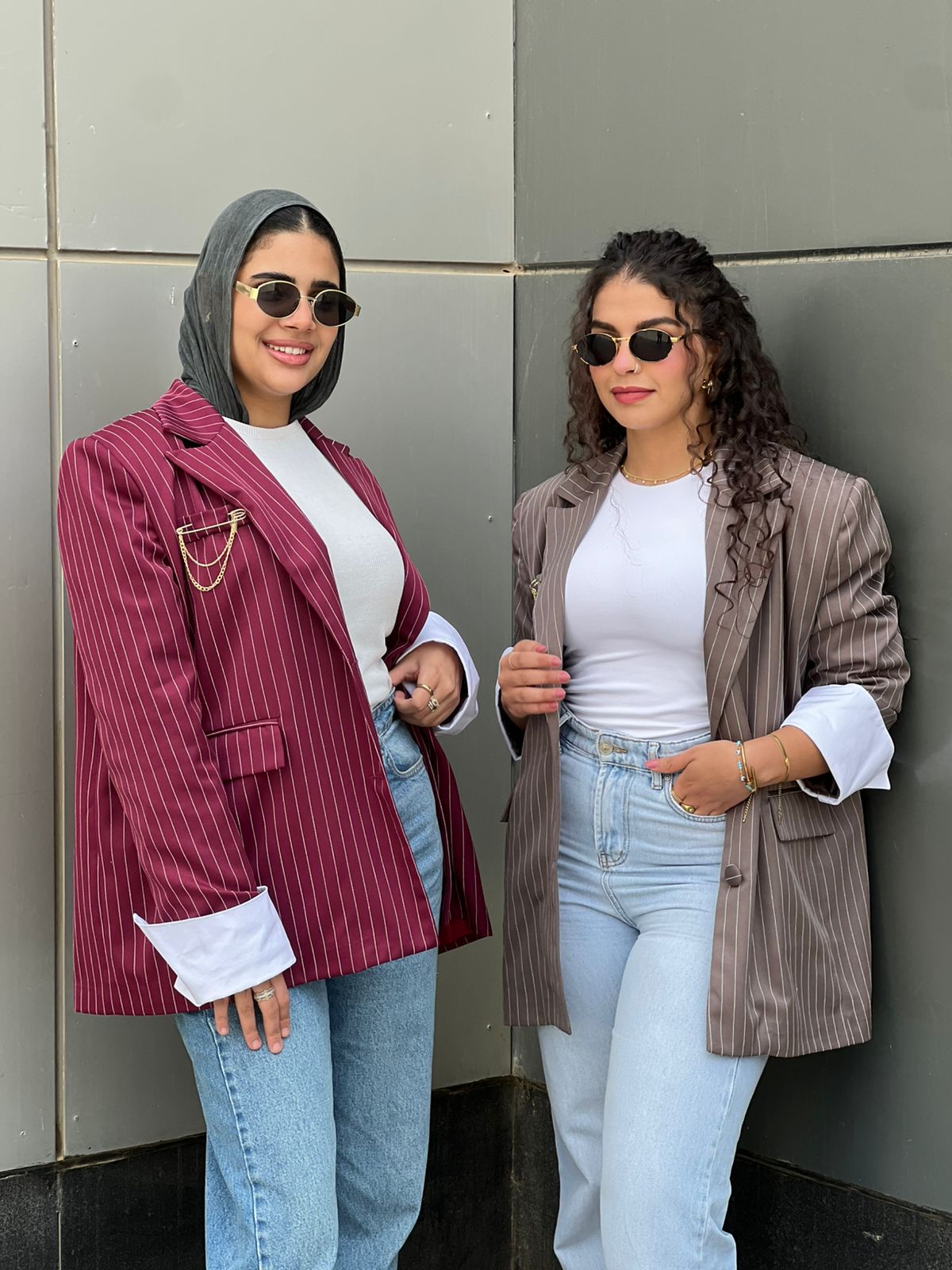 Pinstripes blazer - Burgundy