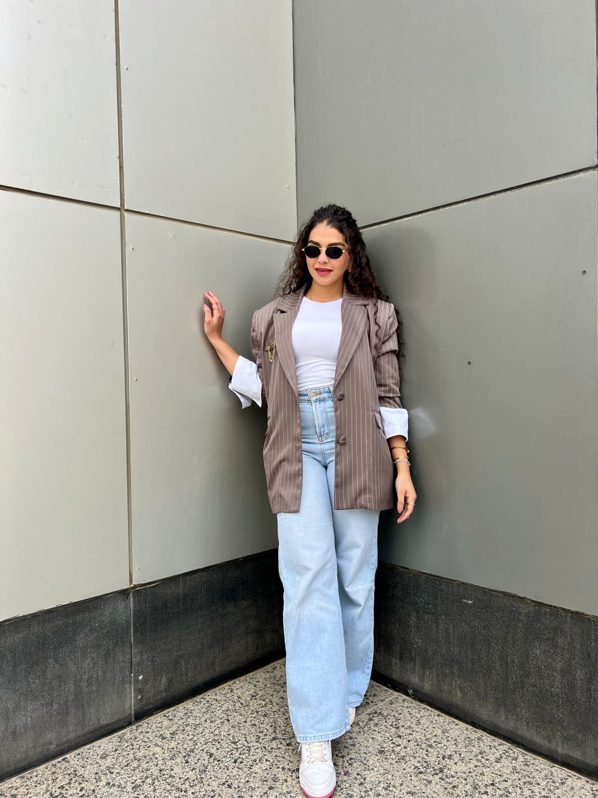 Pinstripes blazer - Greige