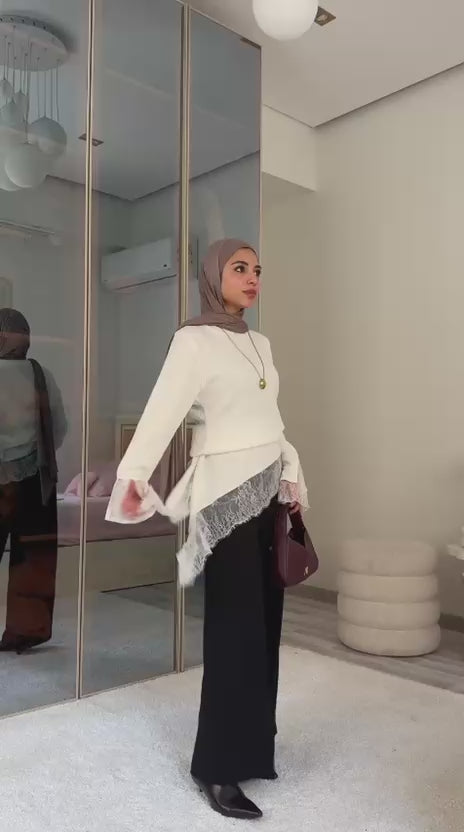 Lace pullover - White