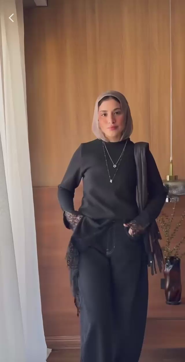 Lace pullover - Black